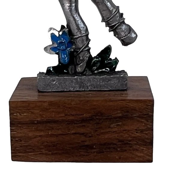 Peltro Pewter Girl Ballerina Figurine On Wood Stand Made In Italy 3” Tall VTG - Picture 5 of 10